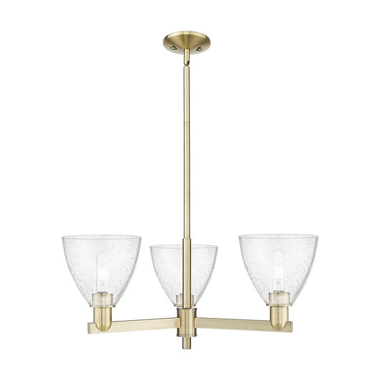 Innovations Bristol 29in 3-Light Pendant | Industrial Antique Brass Steel and Seedy Glass Dome | Kitchen Island & Dining Room | Model 716-3CR-AB-GBD-754