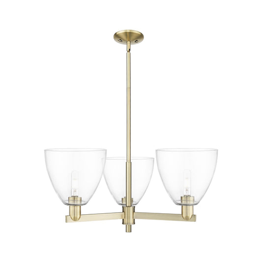 Innovations Bristol 31in 3-Light Pendant | Industrial Antique Brass Steel and Clear Glass | Kitchen Island & Dining Room | 30.75 | Model 716-3CR-AB-GBD-92