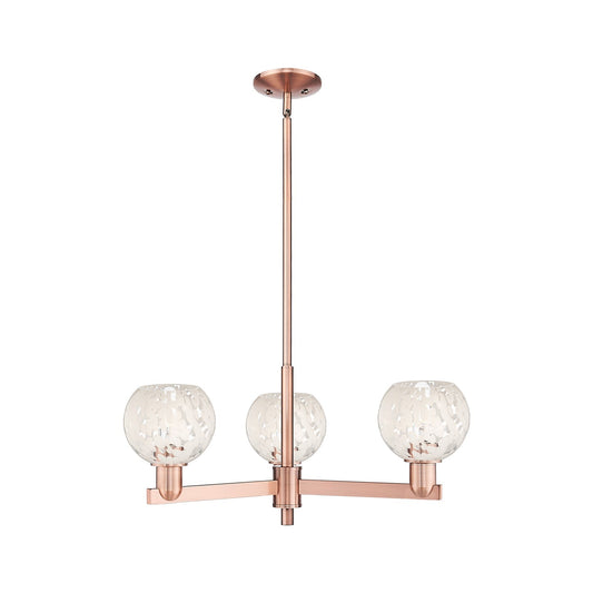 Innovations Lighting Arcadia 28in 3-Light Pendant | Industrial Antique Copper and White Mouchette Glass | Kitchen Island & | Model 716-3CR-AC-G1216-6WM