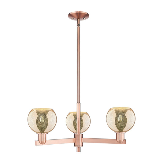 Innovations Athens 28in 3-Light Pendant | Industrial Antique Copper Steel and Mercury Glass | Kitchen Island & Dining Room | Model 716-3CR-AC-G128-6