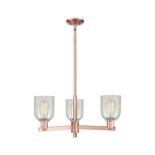 Innovations Caledonia 27in 3-Light Pendant | Industrial Antique Copper Steel and Mouchette Glass | Kitchen Island & Dining Room | Model 716-3CR-AC-G2511