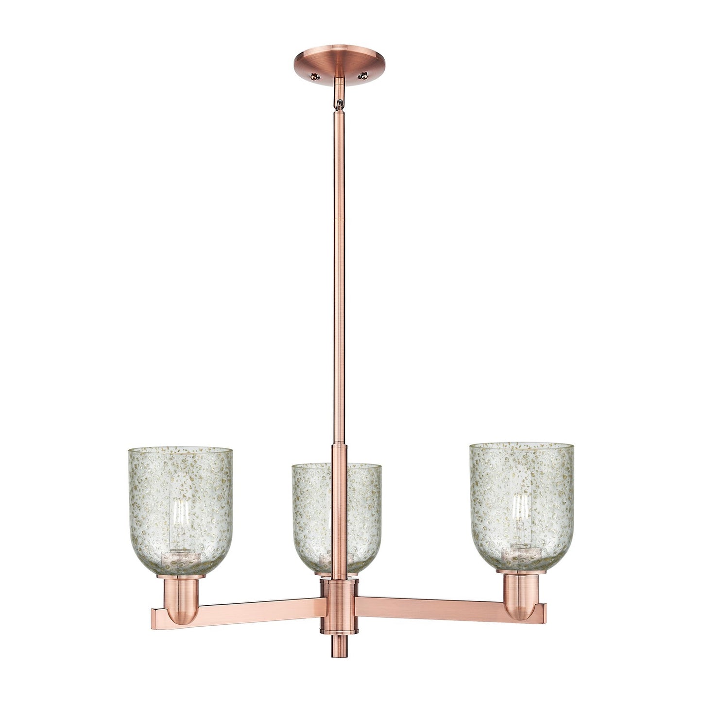 Innovations Caledonia 27in 3-Light Pendant | Industrial Antique Copper Steel and Mica Glass | Kitchen Island & Dining Room | 26.75 | Model 716-3CR-AC-G259