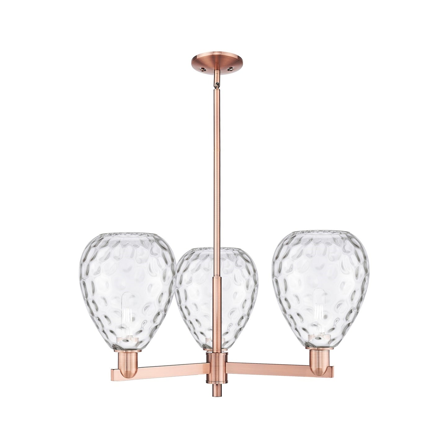 Innovations Waverly 30in 3-Light Pendant | Industrial Antique Copper Steel and Clear Glass | Kitchen Island & Dining Room | 29.75 | Model 716-3CR-AC-G372