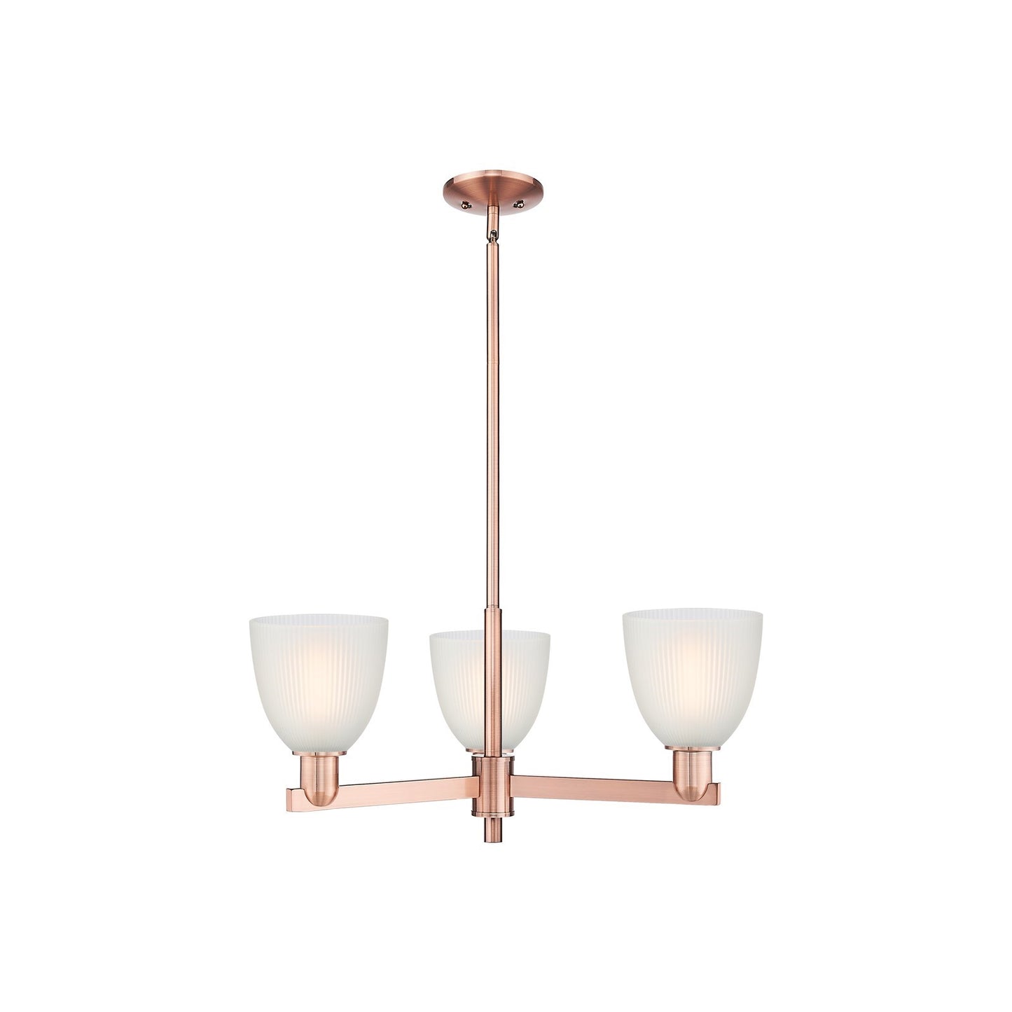 Innovations Castile 28in 3-Light Pendant | Industrial Antique Copper Steel and White Glass | Kitchen Island & Dining Room | 27.75 | Model 716-3CR-AC-G381