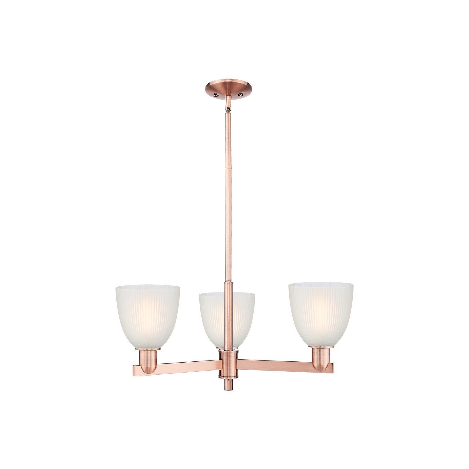Innovations Castile 28in 3-Light Pendant | Industrial Antique Copper Steel and White Glass | Kitchen Island & Dining Room | 27.75 | Model 716-3CR-AC-G381