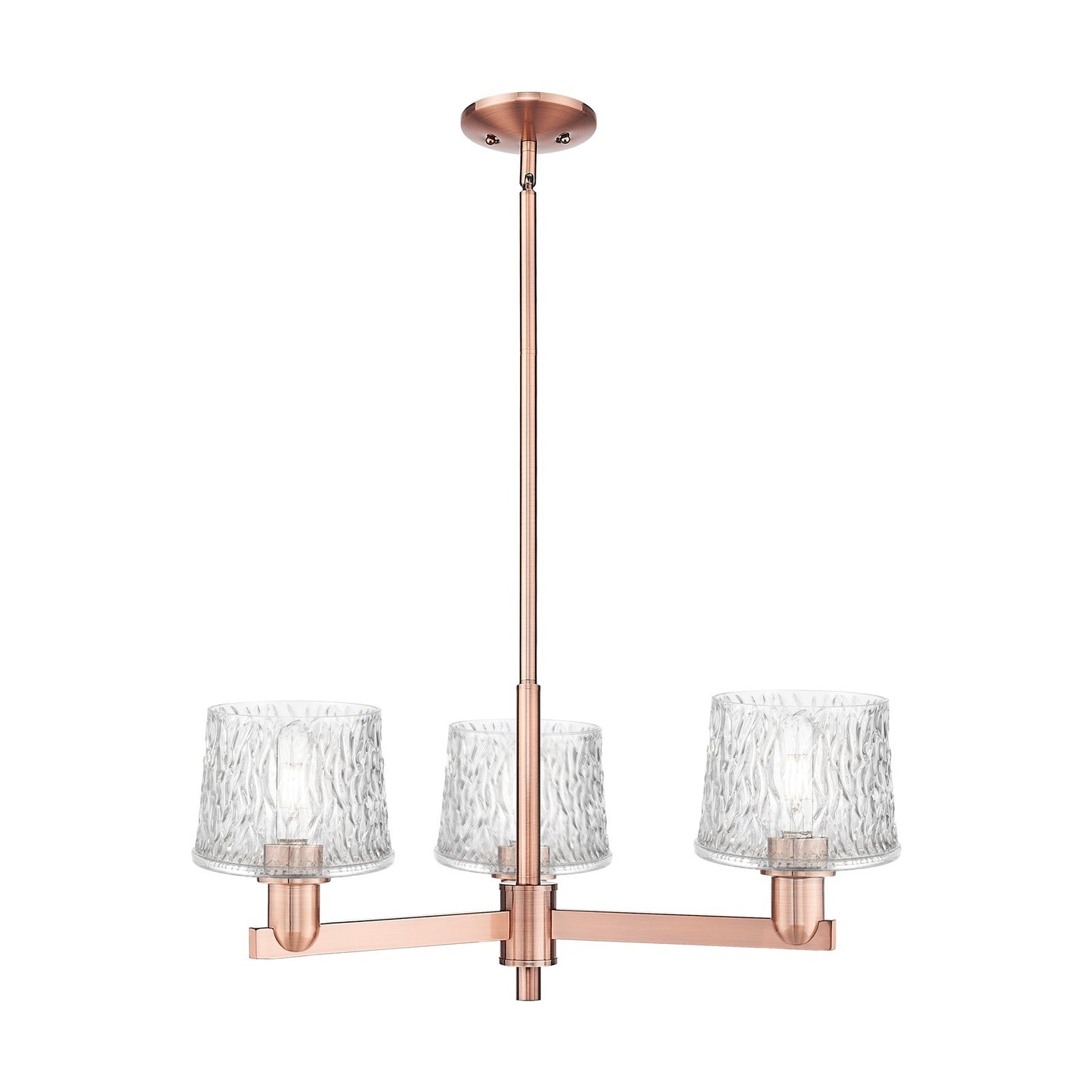 Innovations Niagara 28in 3-Light Pendant | Industrial Antique Copper Steel and Clear Glass | Kitchen Island & Dining Room | 28.25 | Model 716-3CR-AC-G402