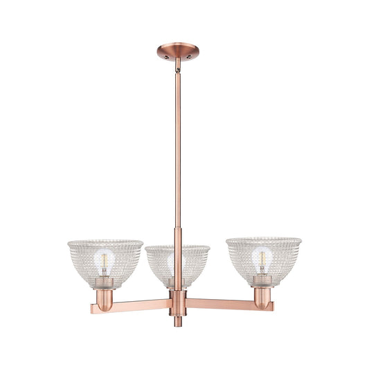 Innovations Arietta 30in 3-Light Pendant | Industrial Antique Copper Steel and Clear Glass | Kitchen Island & Dining Room | 29.75 | Model 716-3CR-AC-G422