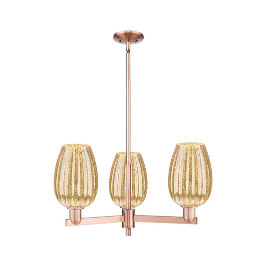 Innovations Preston 3Lt 18" Flute Stem Chandelier, CP/MC - 716-3CR-AC-G457-6ME