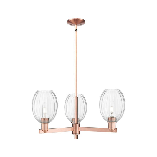 Innovations Preston 3Lt 18" Bell Stem Chandelier, CP/Clear - 716-3CR-AC-G459-6CL