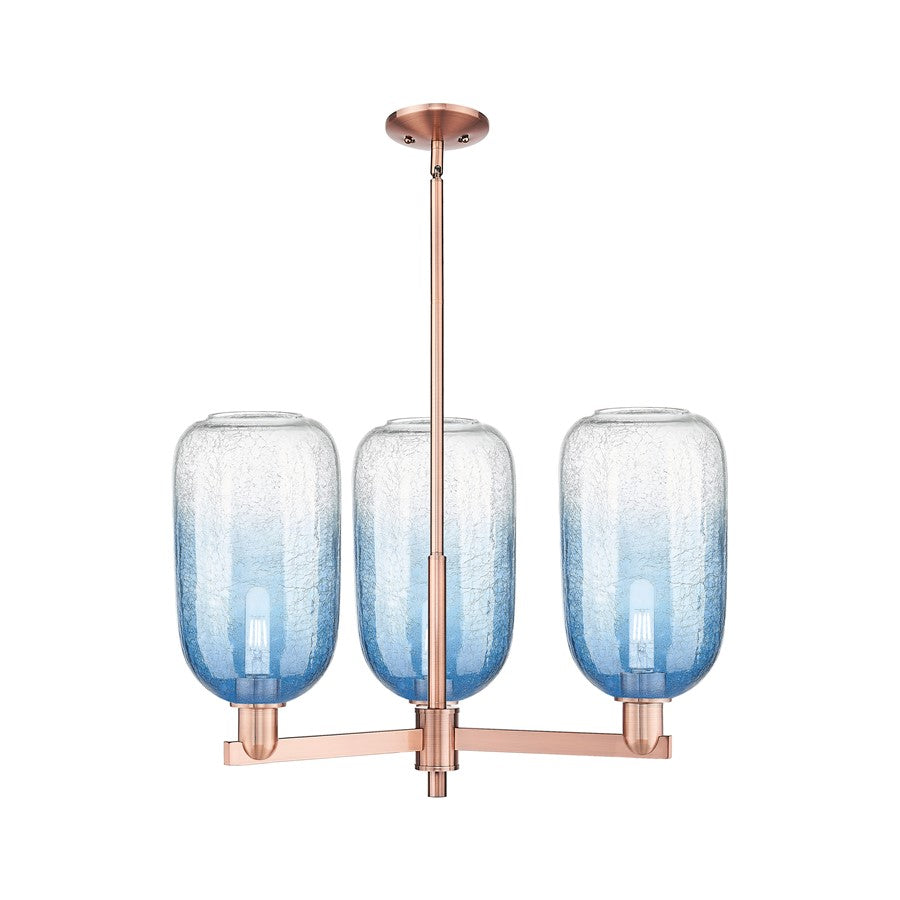 Innovations BH Cloche 3Lt 18" Stem Chandelier, CP/SB - 716-3CR-AC-G482-7SB