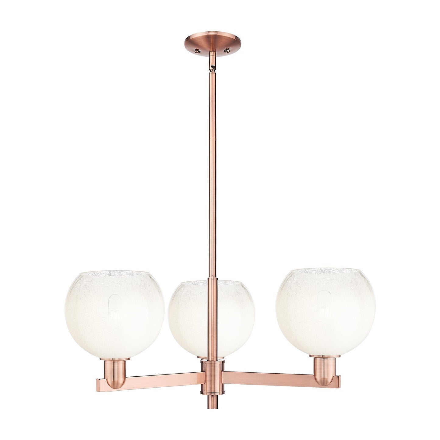Innovations Brookhaven Globe 30in 3-Light Pendant | Industrial Antique Copper Steel and Opal Glass | Kitchen Island & Dining | Model 716-3CR-AC-G483-8OP