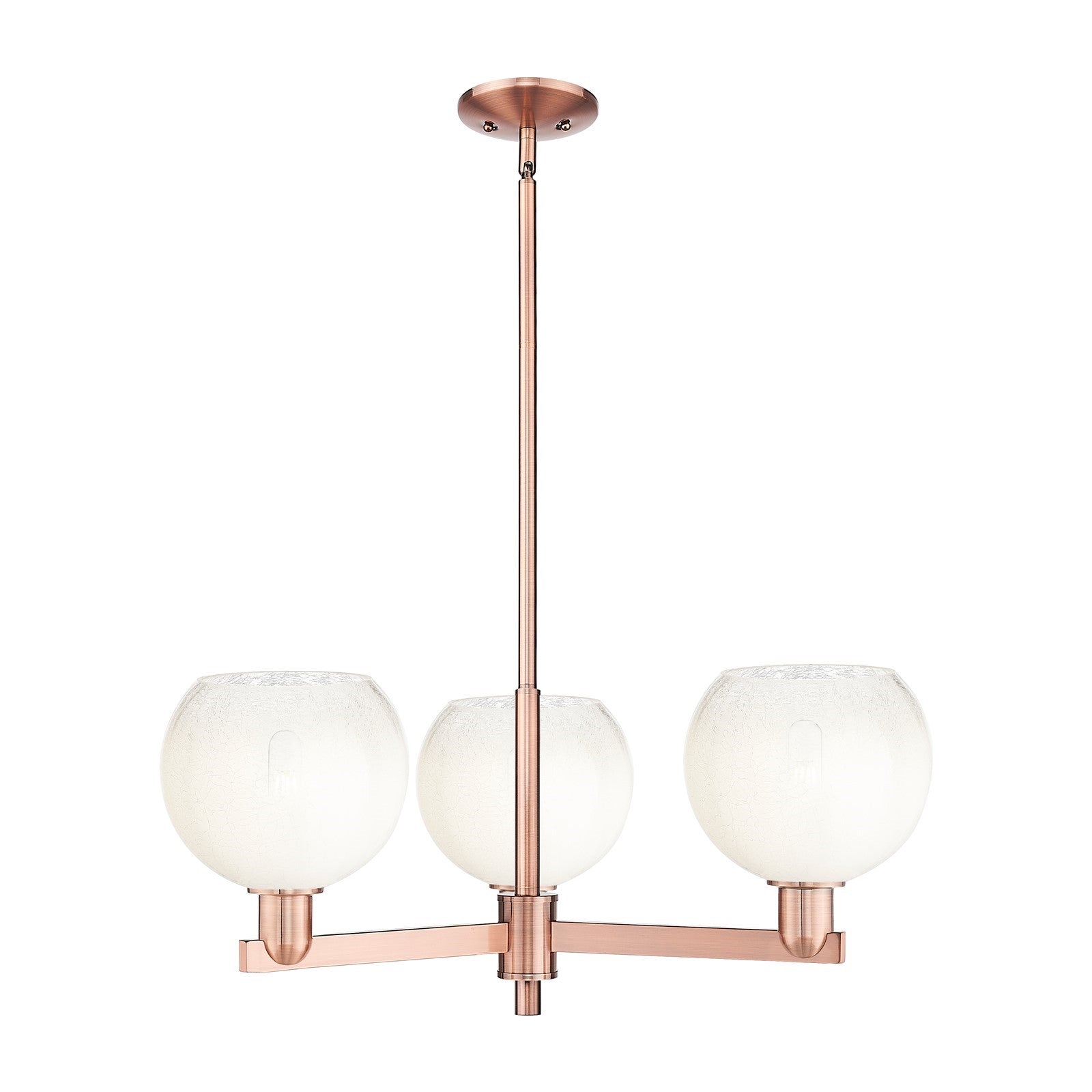 Innovations Brookhaven Globe 30in 3-Light Pendant | Industrial Antique Copper Steel and Opal Glass | Kitchen Island & Dining | Model 716-3CR-AC-G483-8OP