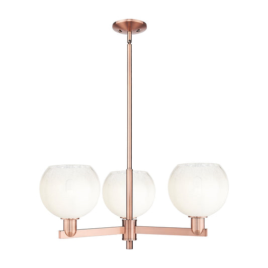 Innovations Brookhaven Globe 30in 3-Light Pendant | Industrial Antique Copper Steel and Opal Glass | Kitchen Island & Dining | Model 716-3CR-AC-G483-8OP