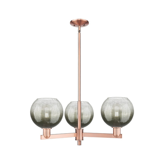 Innovations Brookhaven Globe 30in 3-Light Pendant | Industrial Antique Copper Steel and Slate Glass | Kitchen Island & Dining | Model 716-3CR-AC-G483-8SL