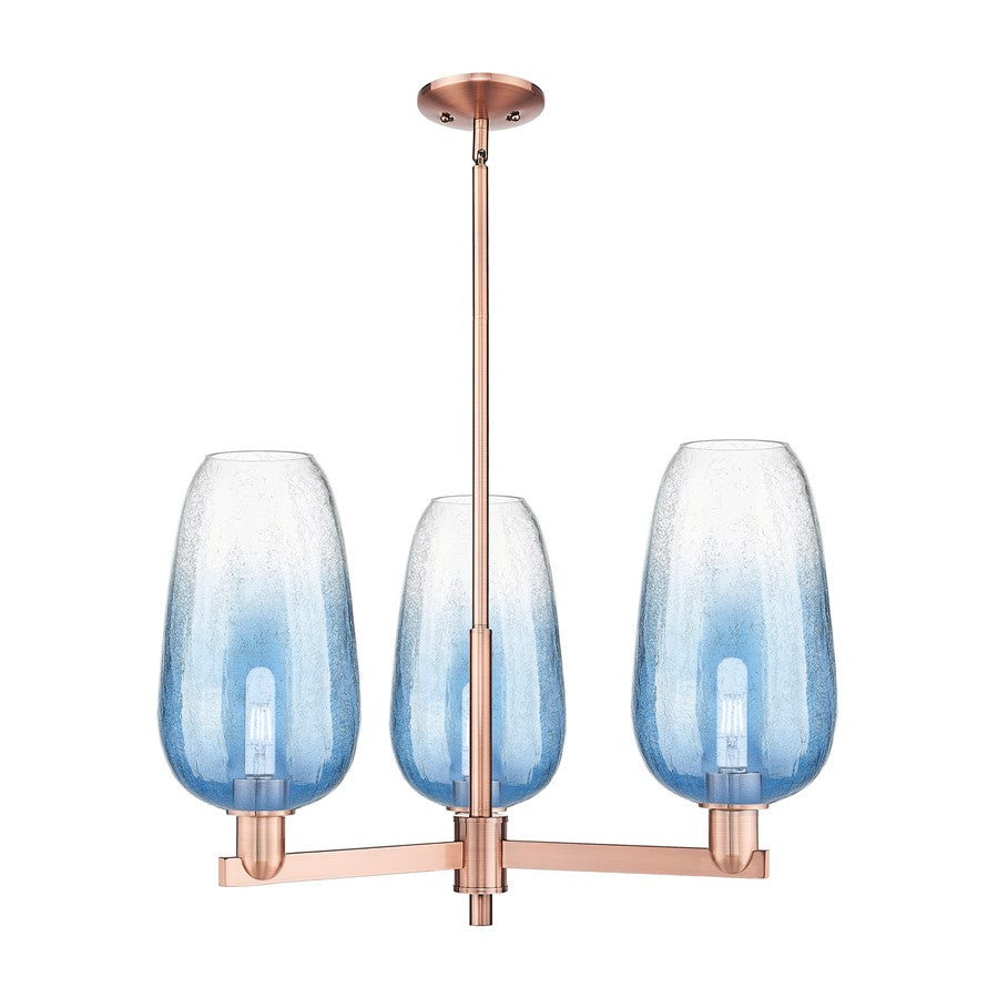 Innovations BH Flute 3Lt 18" Stem Chandelier, CP/SB - 716-3CR-AC-G484-7SB