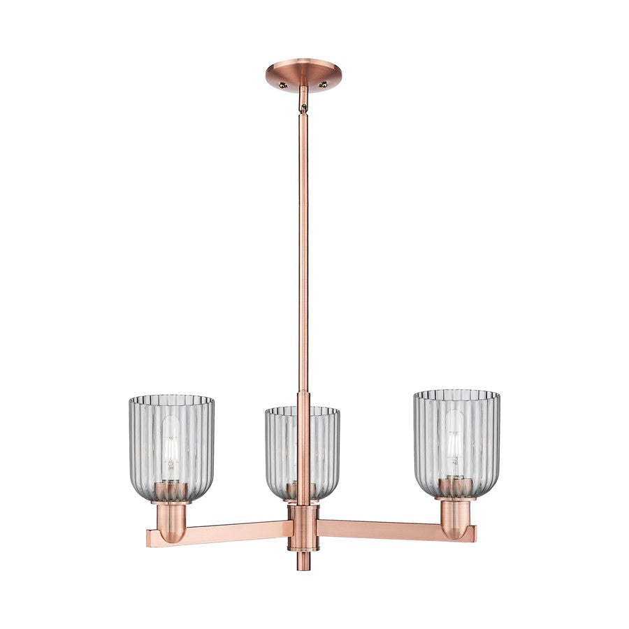 Innovations Bridal Veil 3Lt 18" Chandelier, Copper/Smoke - 716-3CR-AC-G559-5SM