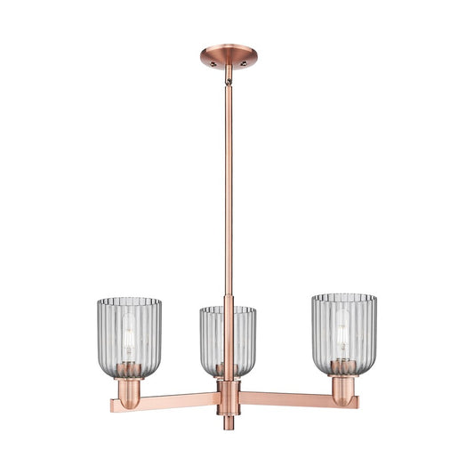 Innovations Bridal Veil 3Lt 18" Chandelier, Copper/Smoke - 716-3CR-AC-G559-5SM