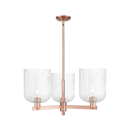 Innovations Bridal Veil 30in 3-Light Pendant | Industrial Antique Copper Steel and Seedy Bell Glass | Kitchen Island & Dining | Model 716-3CR-AC-G559-8SDY