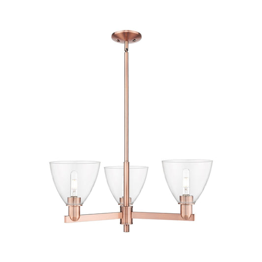 Innovations Bristol 29.25in 3-Light Pendant | Industrial Antique Copper Steel and Clear Glass | Kitchen Island & Dining Room | Model 716-3CR-AC-GBD-752