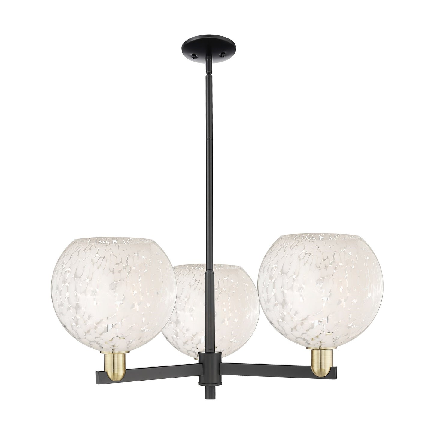 Innovations Lighting Arcadia 32in 3-Light Pendant | Industrial Black Antique Brass and White Mouchette Glass | Kitchen | Model 716-3CR-BAB-G1216-10WM
