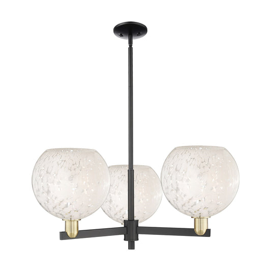 Innovations Lighting Arcadia 32in 3-Light Pendant | Industrial Black Antique Brass and White Mouchette Glass | Kitchen | Model 716-3CR-BAB-G1216-10WM