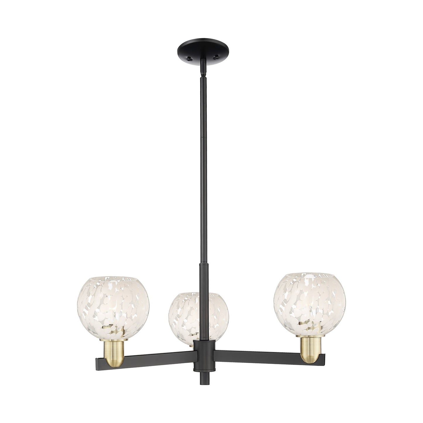 Innovations Lighting Arcadia 28in 3-Light Pendant | Industrial Black Antique Brass and White Mouchette Glass | Kitchen | Model 716-3CR-BAB-G1216-6WM