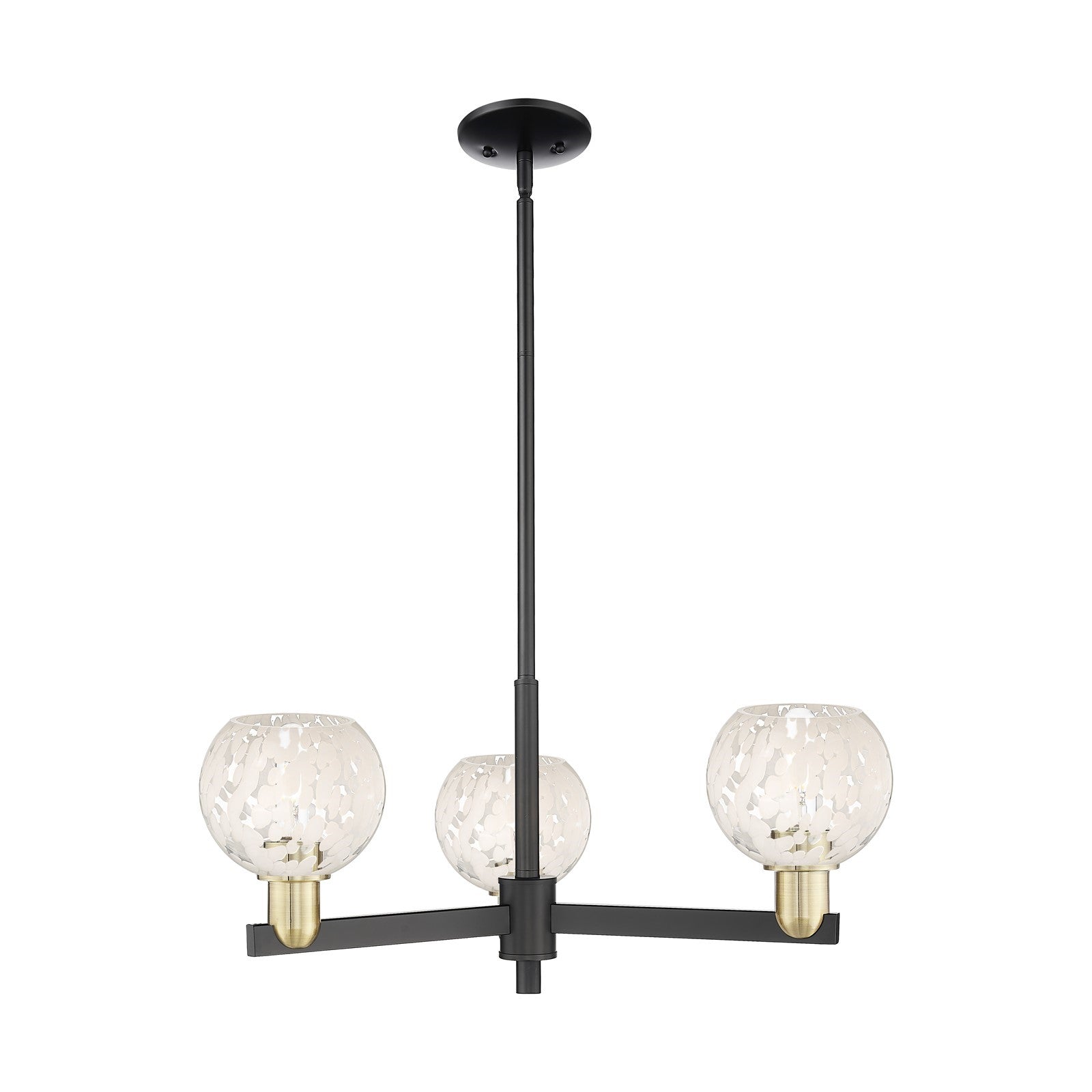 Innovations Lighting Arcadia 28in 3-Light Pendant | Industrial Black Antique Brass and White Mouchette Glass | Kitchen | Model 716-3CR-BAB-G1216-6WM
