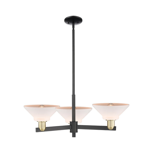 Innovations Orwell 30in 3-Light Pendant | Industrial Black Antique Brass and Matte White Glass | Kitchen Island & Dining Room | Model 716-3CR-BAB-G131
