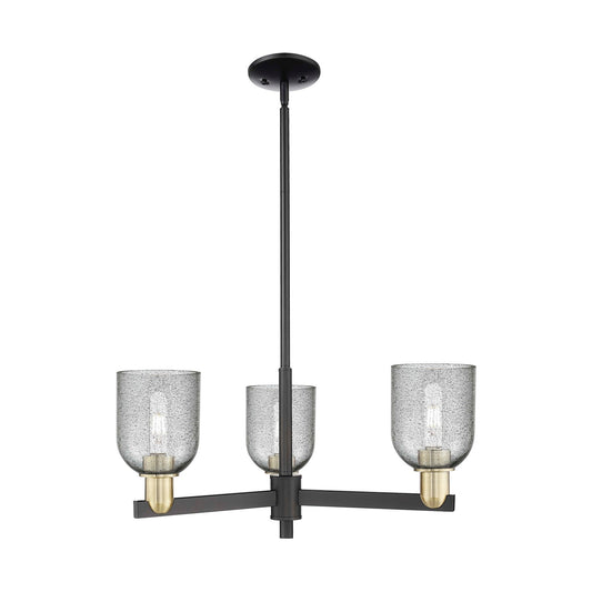 Innovations Caledonia 27in 3-Light Pendant | Industrial Black Antique Brass and Charcoal Glass | Kitchen Island & Dining Room | Model 716-3CR-BAB-G257