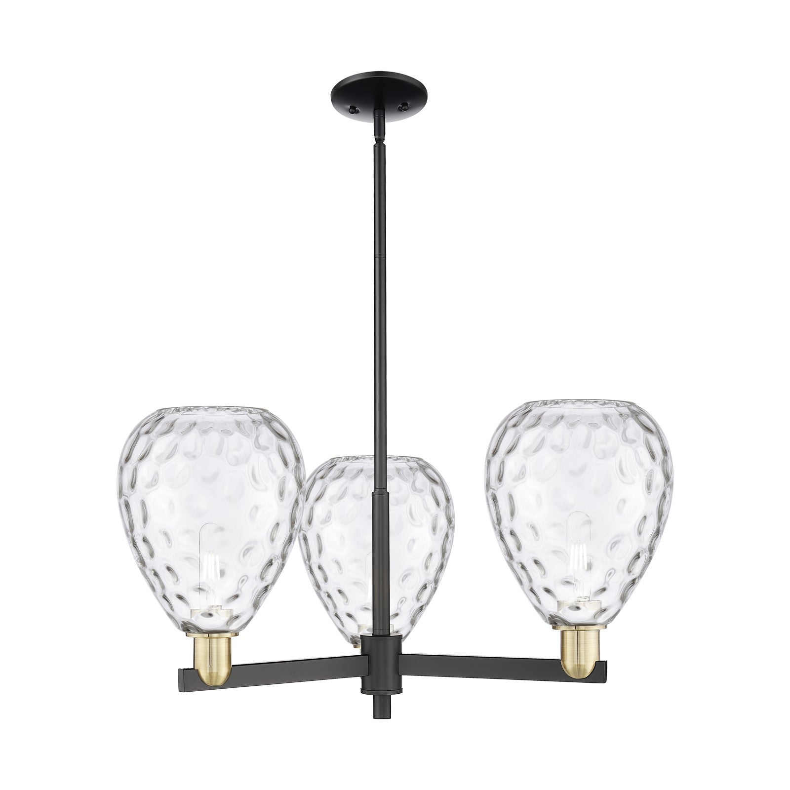 Innovations Waverly 30in 3-Light Pendant | Industrial Black Antique Brass Steel and Clear Glass | Kitchen Island & Dining Room | Model 716-3CR-BAB-G372