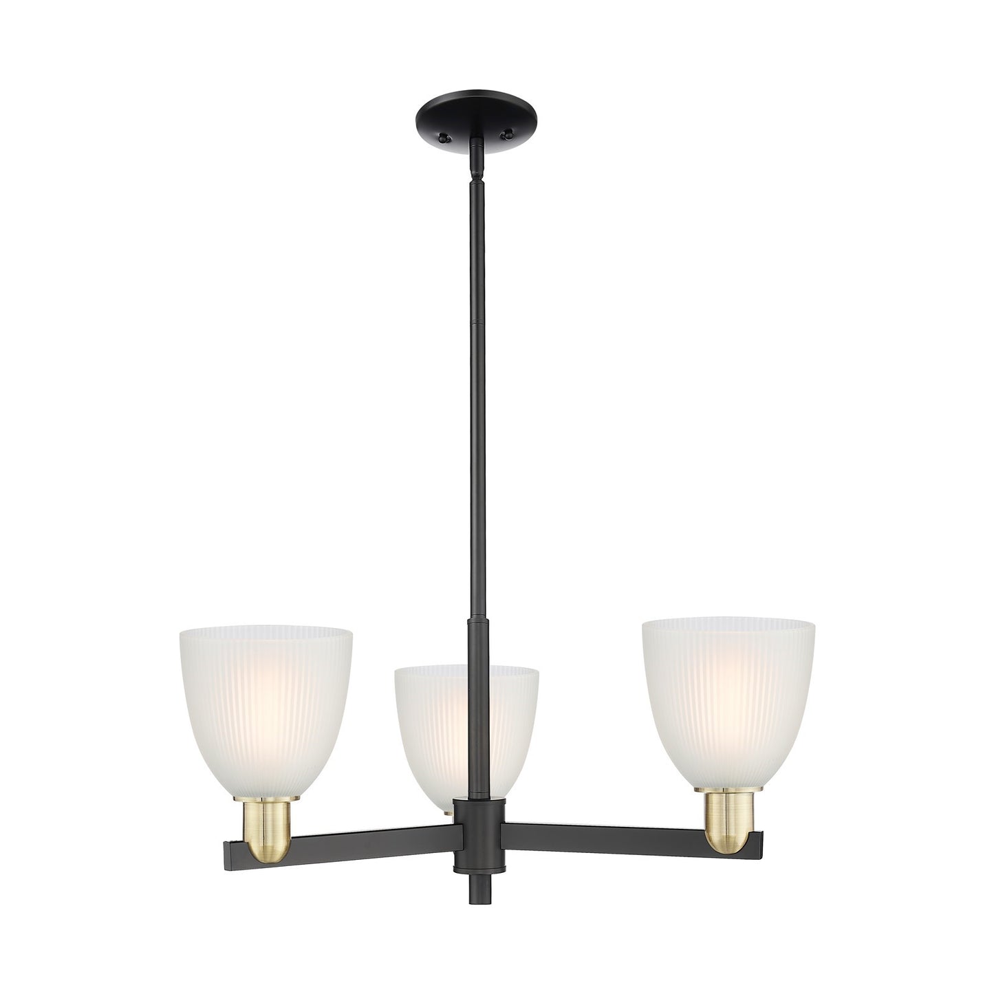 Innovations Castile 28in 3-Light Pendant | Industrial Black Antique Brass and White Glass | Kitchen Island & Dining Room | 27.75 | Model 716-3CR-BAB-G381
