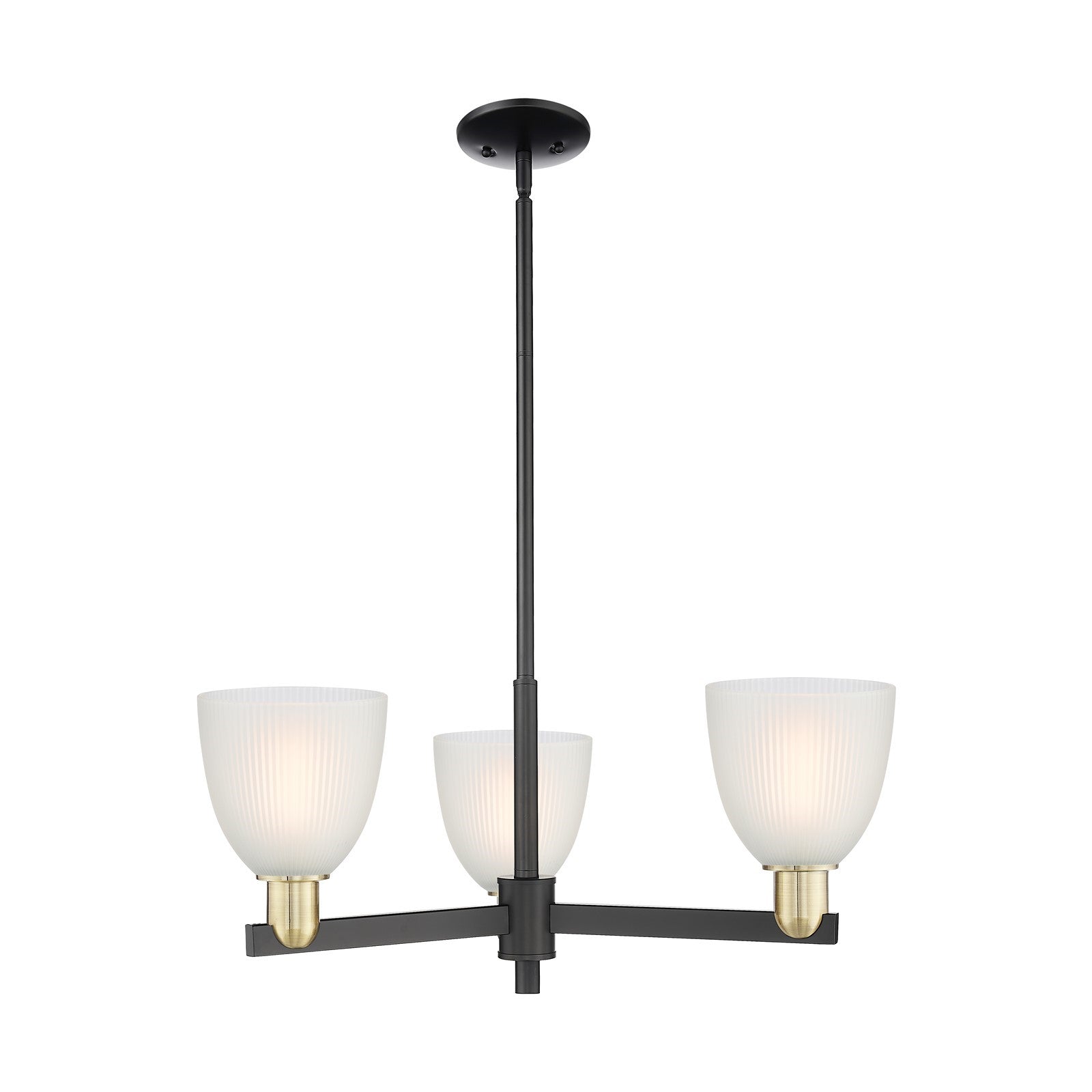 Innovations Castile 28in 3-Light Pendant | Industrial Black Antique Brass and White Glass | Kitchen Island & Dining Room | 27.75 | Model 716-3CR-BAB-G381