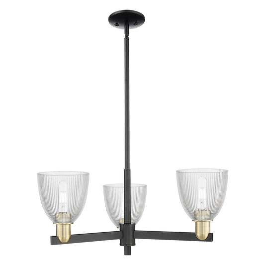 Innovations Castile 28in 3-Light Pendant | Industrial Black Antique Brass Steel and Clear Glass | Kitchen Island & Dining Room | Model 716-3CR-BAB-G382