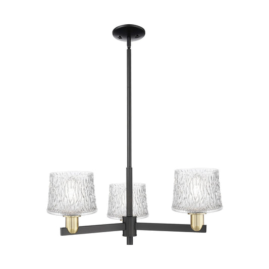 Innovations Niagara 28in 3-Light Pendant | Industrial Black Antique Brass Steel and Clear Glass | Kitchen Island & Dining Room | Model 716-3CR-BAB-G402
