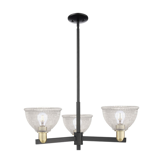 Innovations Arietta 30in 3-Light Pendant | Industrial Black Antique Brass Steel and Clear Glass | Kitchen Island & Dining Room | Model 716-3CR-BAB-G422
