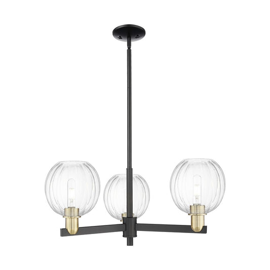 Innovations Preston 3Lt 18" Globe Stem Chandelier, BKS/CL - 716-3CR-BAB-G458-7CL