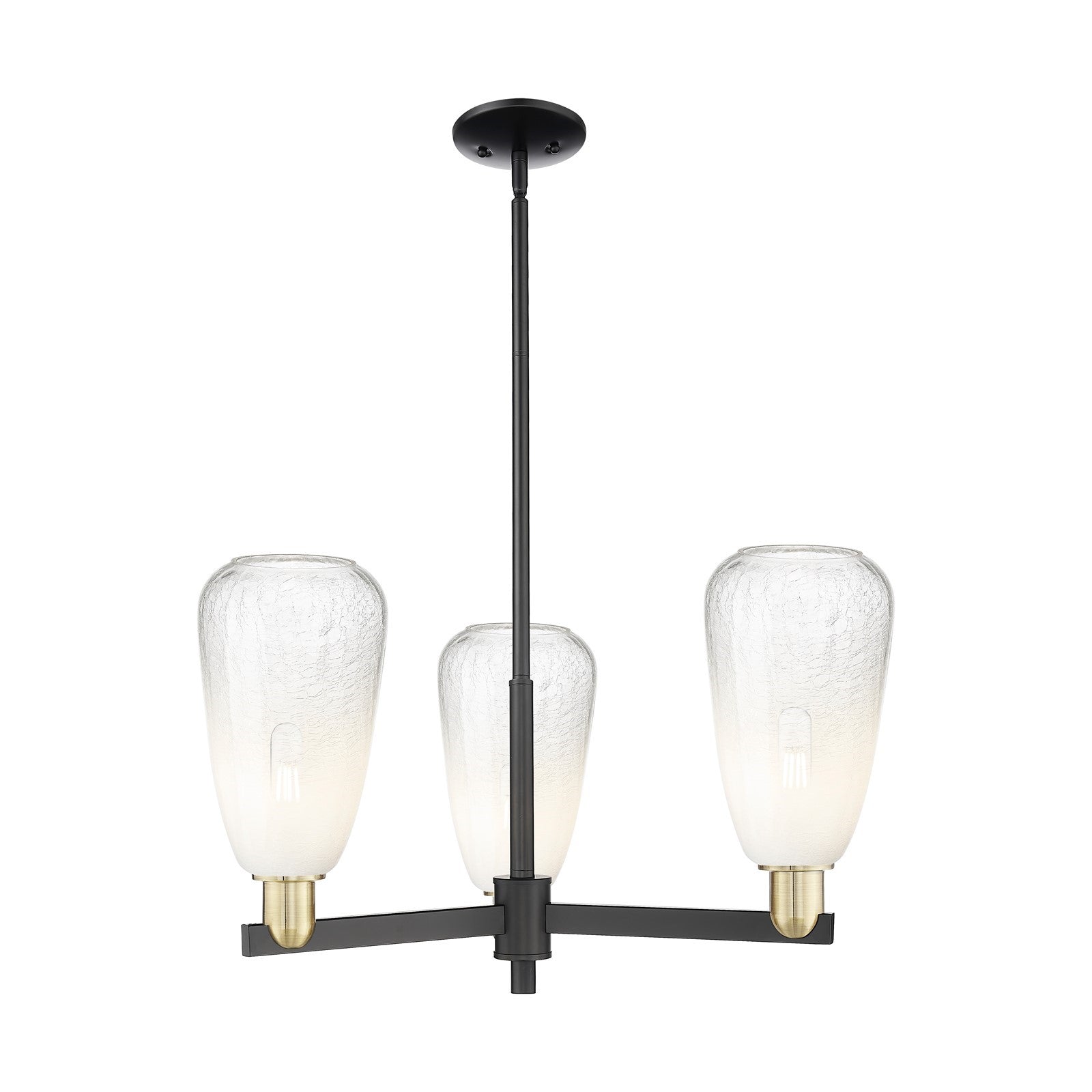 Innovations Brookhaven Almond 28in 3-Light Pendant | Industrial Black Antique Brass Steel and Opal Glass | Kitchen Island | Model 716-3CR-BAB-G480-6OP