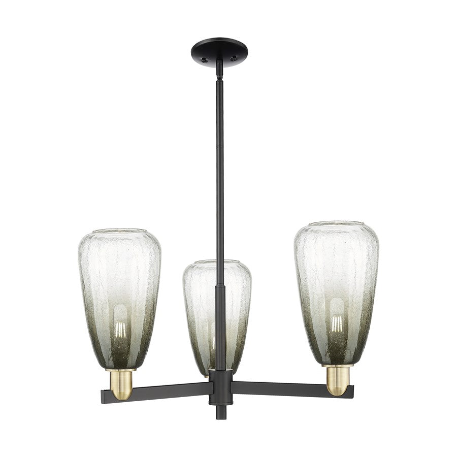 Innovations BH Almond 3Lt 18" Stem Chandelier, BKS/SL - 716-3CR-BAB-G480-6SL