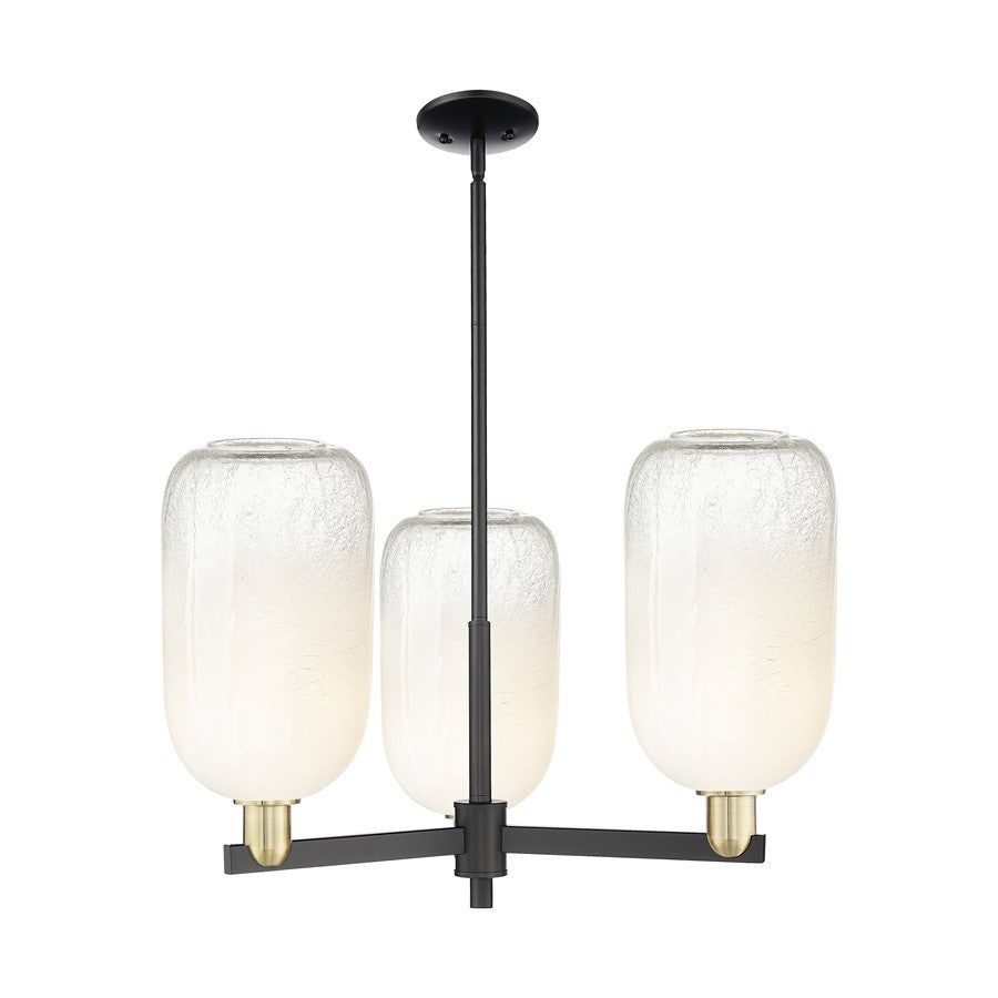 Innovations BH Cloche 3Lt 18" Stem Chandelier, BKS/OP - 716-3CR-BAB-G482-7OP