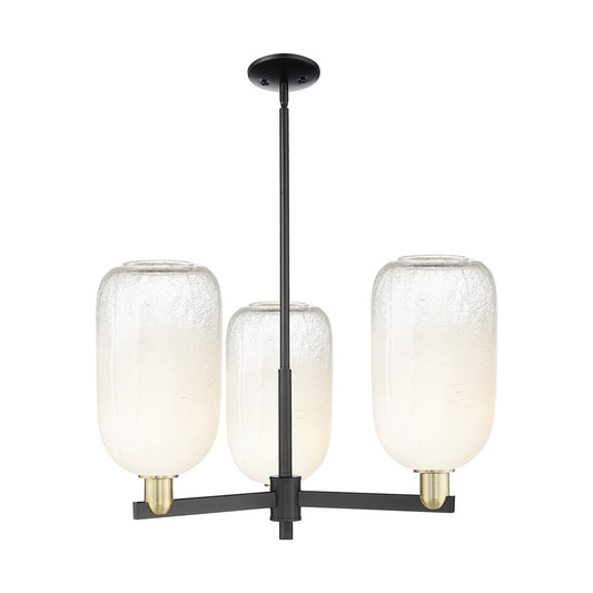 Innovations BH Cloche 3Lt 18" Stem Chandelier, BKS/OP - 716-3CR-BAB-G482-7OP