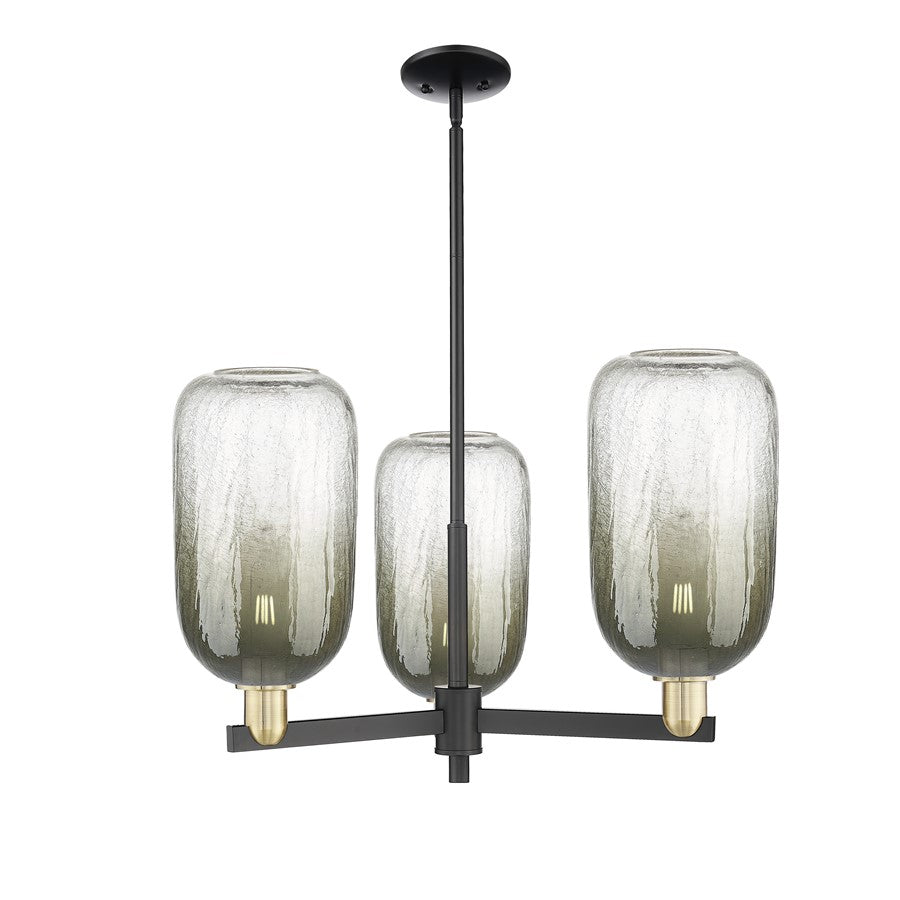 Innovations BH Cloche 3Lt 18" Stem Chandelier, BKS/SL - 716-3CR-BAB-G482-7SL