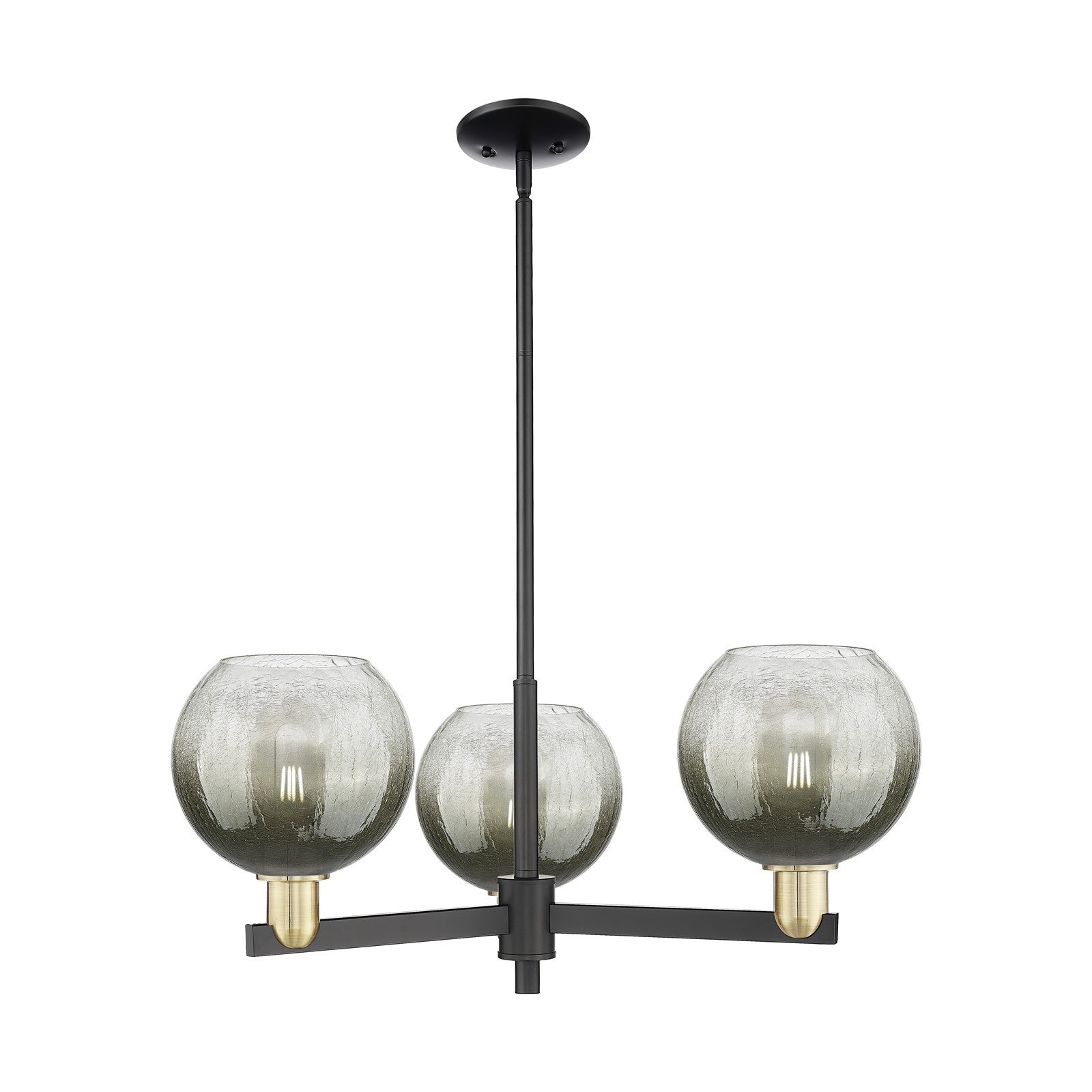 Innovations Brookhaven Globe 30in 3-Light Pendant | Industrial Black Antique Brass and Slate Glass | Kitchen Island & Dining | Model 716-3CR-BAB-G483-8SL