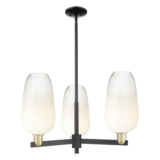 Innovations Brookhaven Flute 28.75in 3-Light Pendant | Industrial Black Antique Brass and Opal Glass | Kitchen Island & | Model 716-3CR-BAB-G484-7OP