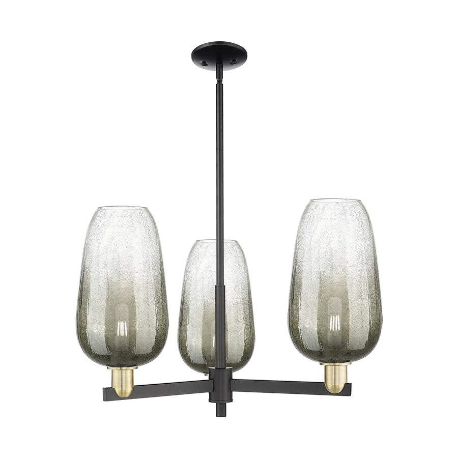 Innovations BH Flute 3Lt 18" Stem Chandelier, BKS/SL - 716-3CR-BAB-G484-7SL