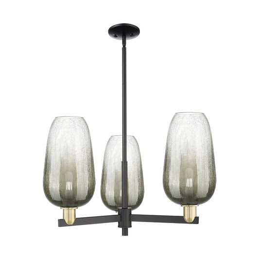 Innovations BH Flute 3Lt 18" Stem Chandelier, BKS/SL - 716-3CR-BAB-G484-7SL