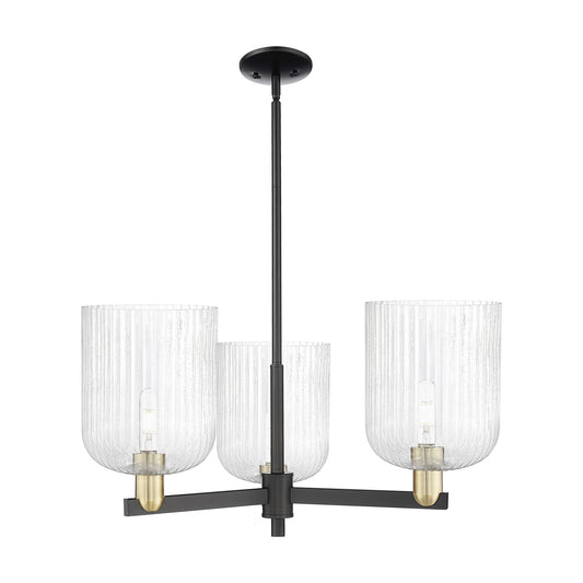 Innovations Bridal Veil 30in 3-Light Pendant | Industrial Black Antique Brass Steel and Seedy Glass | Kitchen Island & | Model 716-3CR-BAB-G559-8SDY