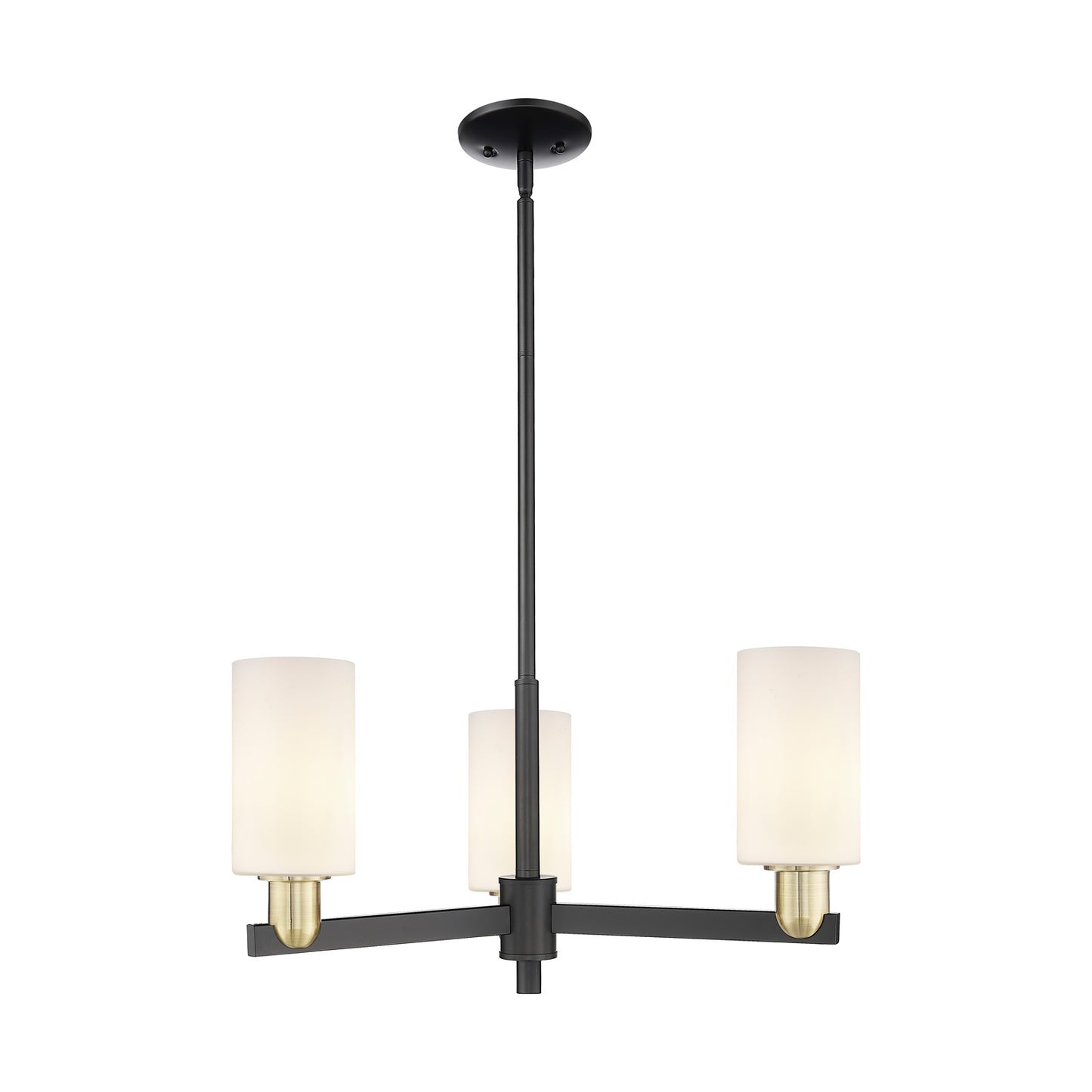 Innovations Clymer 26in 3-Light Pendant | Industrial Black Antique Brass Steel and Matte White Glass | Kitchen Island & Dining | Model 716-3CR-BAB-G801