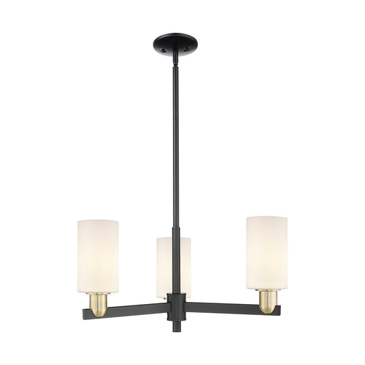 Innovations Clymer 26in 3-Light Pendant | Industrial Black Antique Brass Steel and Matte White Glass | Kitchen Island & Dining | Model 716-3CR-BAB-G801