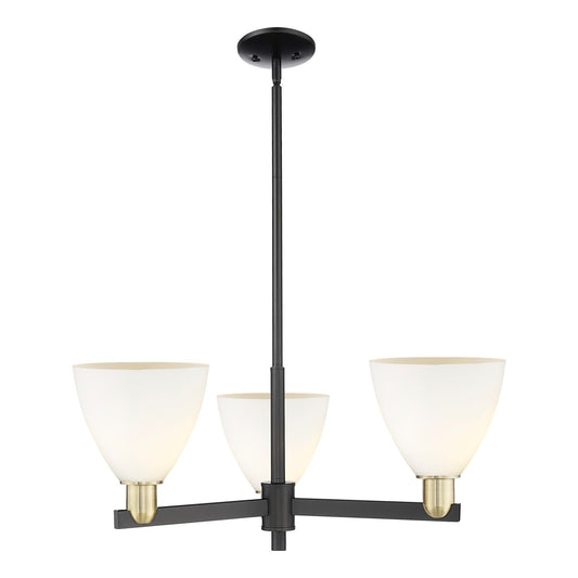 Innovations Bristol 29in 3-Light Pendant | Industrial Black Antique Brass Steel and Matte White Glass | Kitchen Island & | Model 716-3CR-BAB-GBD-751