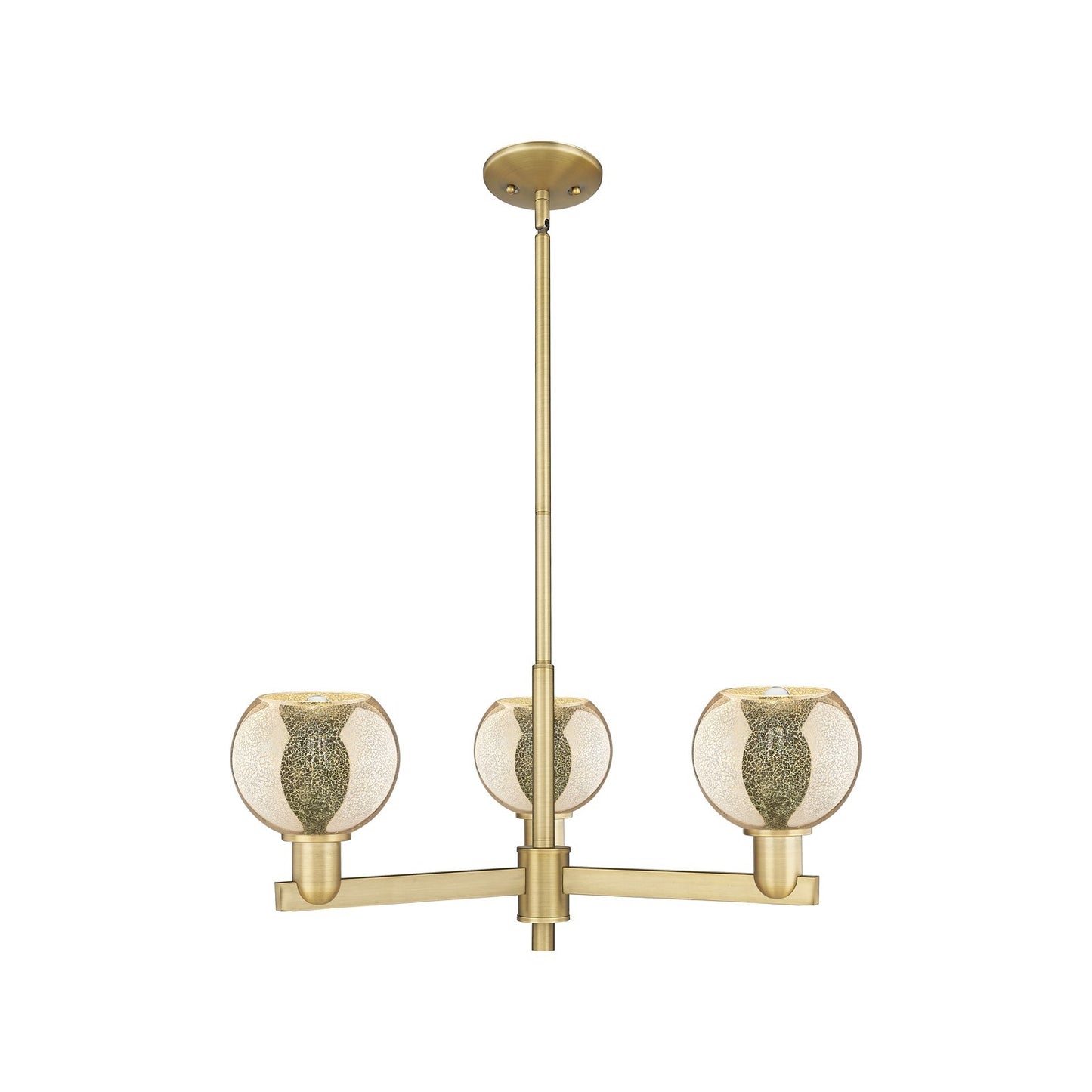 Innovations Athens 28in 3-Light Pendant | Industrial Brushed Brass and Mercury Glass | Kitchen Island & Dining Room | 27.62 x | Model 716-3CR-BB-G128-6